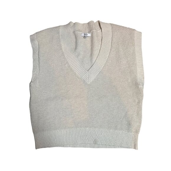 Madewell Waffle V-Neck Sweater Vest Size Large | 100% Cotton Cropped Knit Layeri - Picture 2 of 4